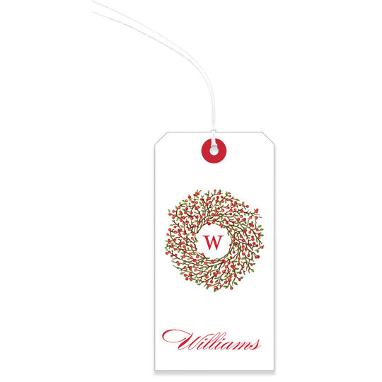Berry Wreath Hanging Gift Tags